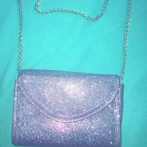 Casual Purple Glitter Chain Cross Body Bag